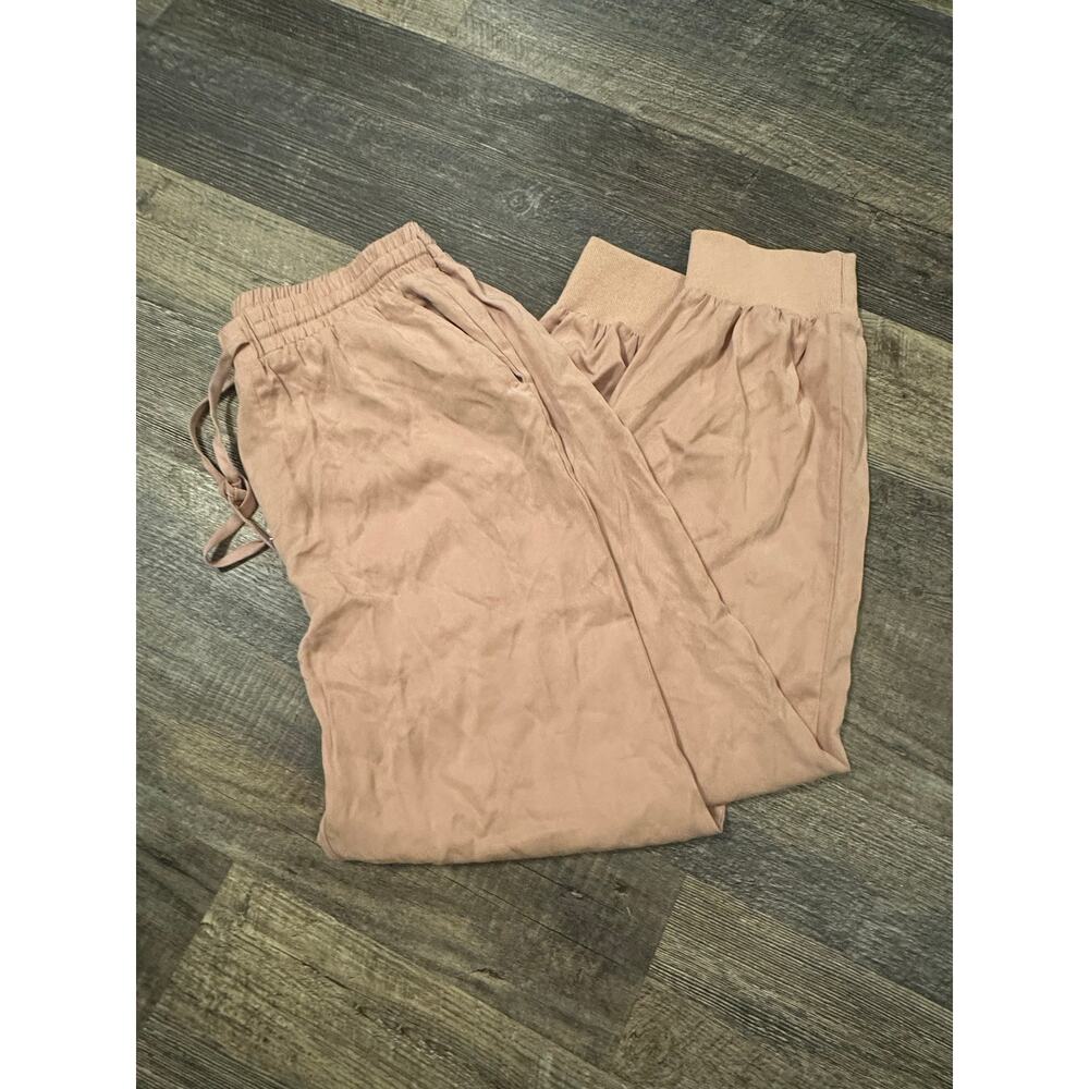 Francesca's Blue Rain Womens Pink Elastic Waist Pants Size Large NWT